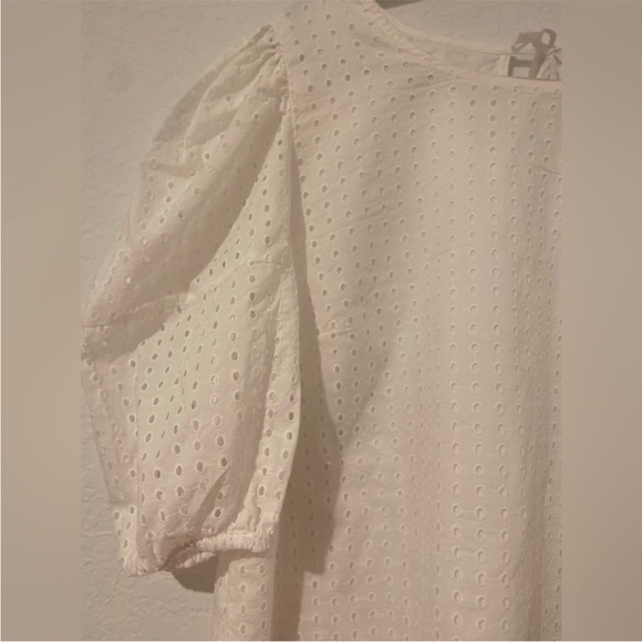 a new day White Eyelet Puff Sleeve Blouse - Picture 5 of 6